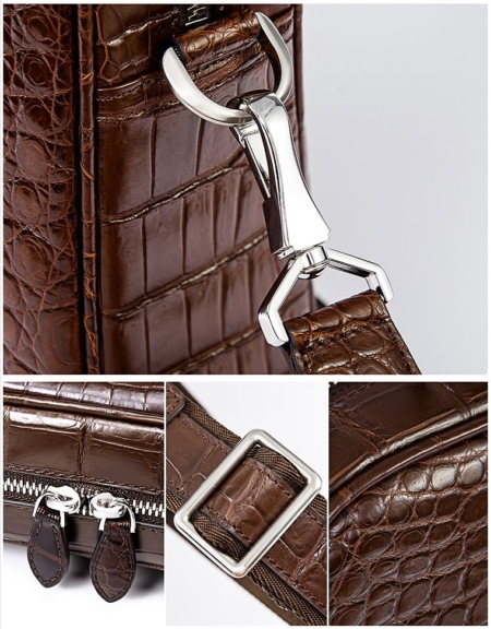 Alligator Business Bag, Alligator Leather Briefcase-Details