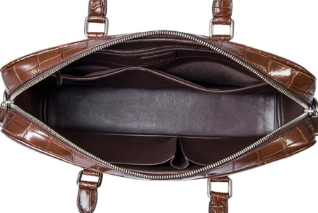 Alligator Business Bag, Alligator Leather Briefcase-Inside