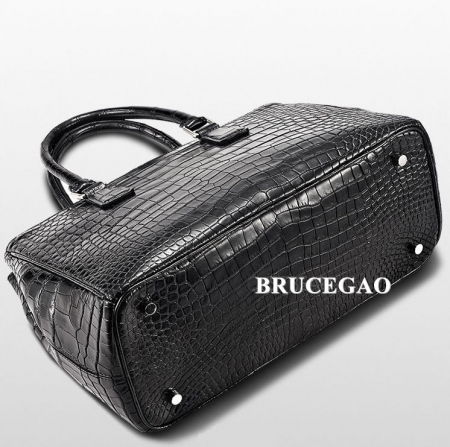 Alligator Leather Handbag Tote Shoulder Bag-Bottom