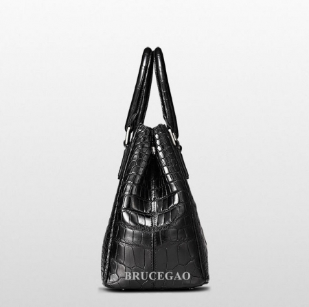 Alligator Leather Handbag Tote Shoulder Bag-Side