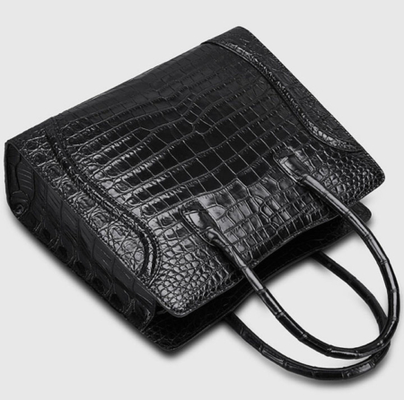 Alligator Skin Top Handle Handbag