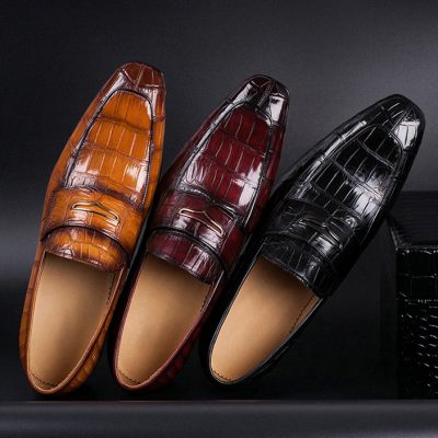 Casual Alligator Shoes, Luxury Alligator Shoes for Men
