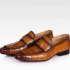 Casual Alligator Shoes, Luxury Alligator Slip-On Loafers for Men-Brown
