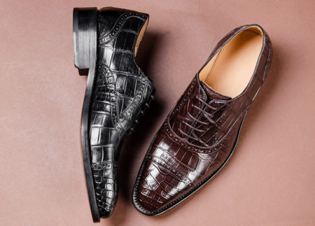 Classic Modern Round Captoe Alligator Leather Shoes for Men