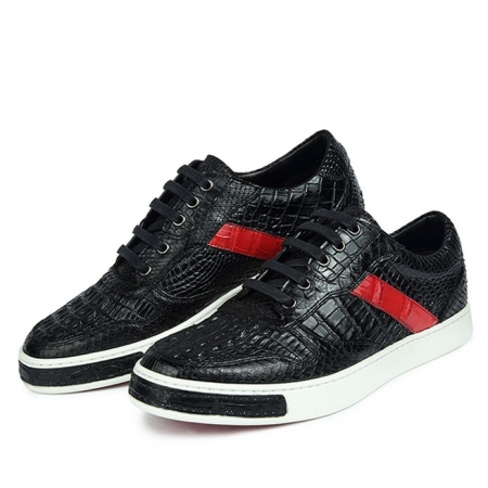 Crocodile Skin Sneakers-With a Red Stripe