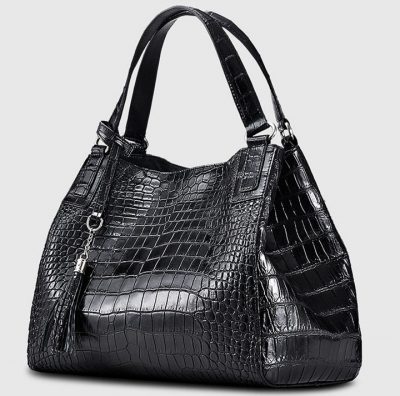 Designer Alligator Leather Shoulder Handbag Tote Top Handbag