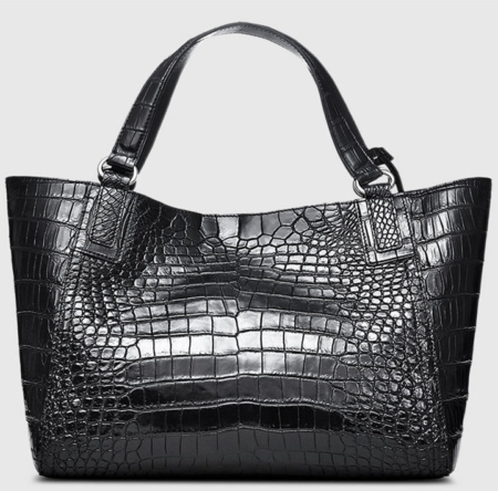 Designer Alligator Leather Shoulder Handbag Tote Top Handbag-Back