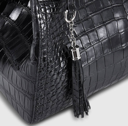 Designer Alligator Leather Shoulder Handbag Tote Top Handbag-Details