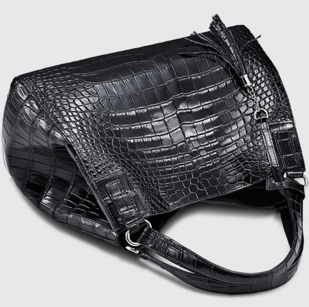 Designer Alligator Leather Shoulder Handbag Tote Top Handbag-Handle