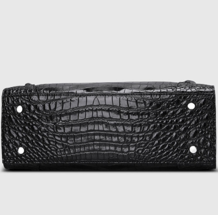 Designer Alligator Skin Top Handle Handbag-Bottom