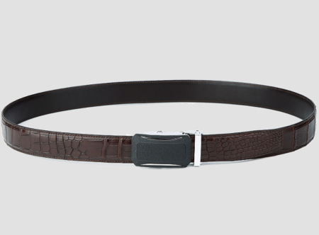 Designer Genuine Alligator Leather Belt-Brown