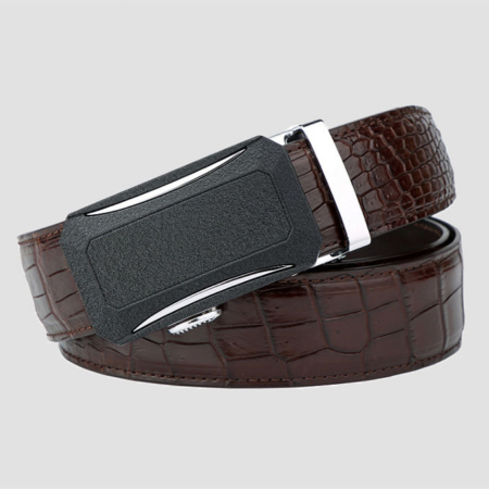 Designer Genuine Alligator Leather Belt for Men-Brown