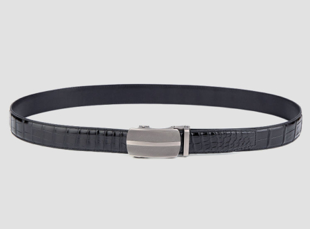 Formal Dress Ratchet Alligator Leather Belt-Black