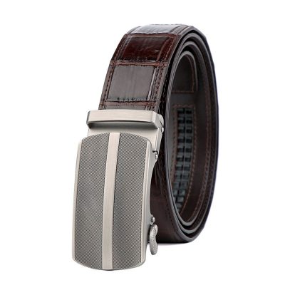 Formal Dress Ratchet Alligator Leather Belt Business Belt for Men