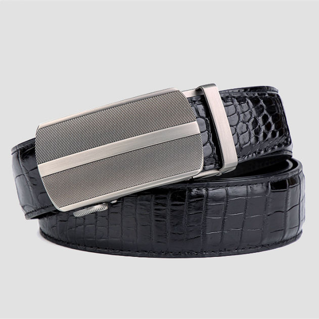 Formal Dress Ratchet Alligator Leather Belt Business Belt for Men