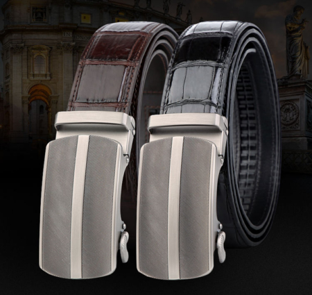 Formal Dress Ratchet Alligator Leather Business Belts