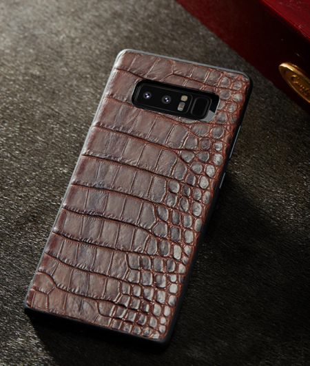 Galaxy Note 9/8 Crocodile Leather Case, Galaxy Note 9/8 Alligator Leather Case-Brown