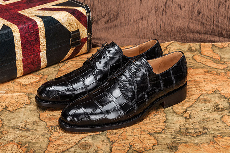 Genuine Alligator Leather Lace-up Shoes