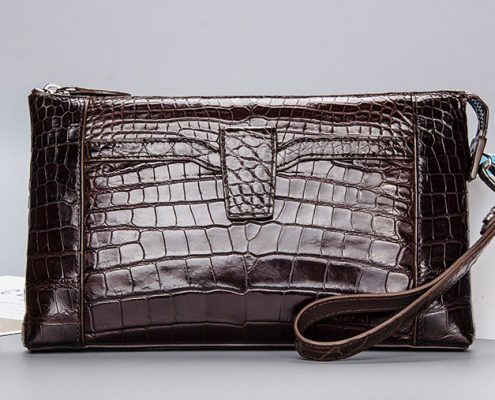 Genuine Alligator Skin Wrist Bag