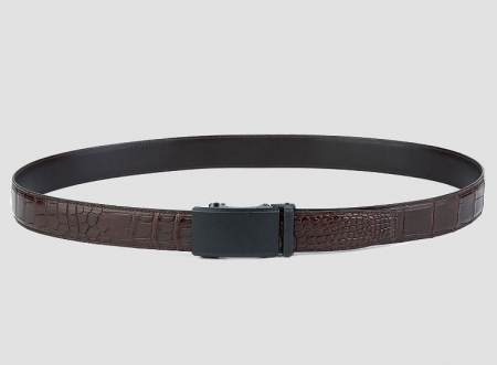 Genuine American Alligator Leather Dress Belt for men-Brown