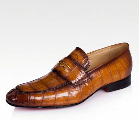 Casual Alligator Shoes, Luxury Alligator Slip-On Loafers for Men