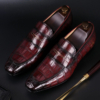 Luxury Alligator Slip-On Loafers for Men-Wine Red