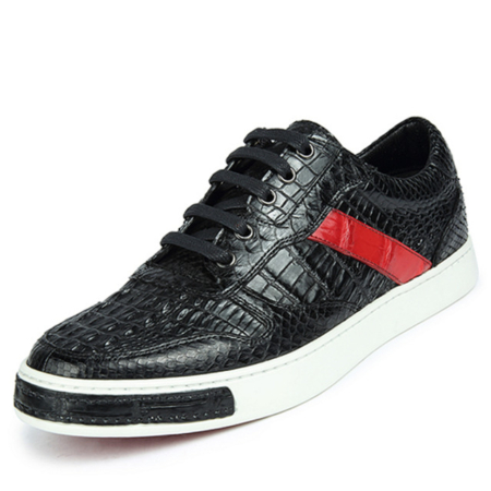 Men's Daily Fashion Crocodile Skin Sneaker-With a Red Stripe