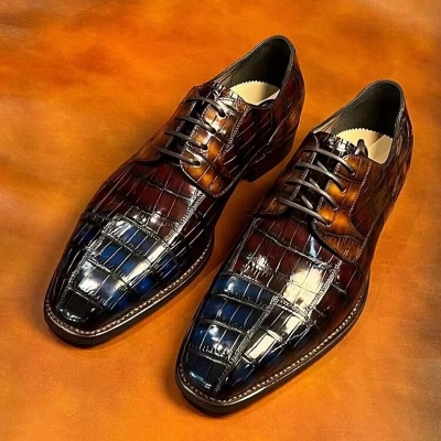 Premium Genuine Alligator Leather Lace-up Shoes