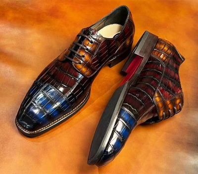Men's Premium Genuine Alligator Leather Lace-up Shoes