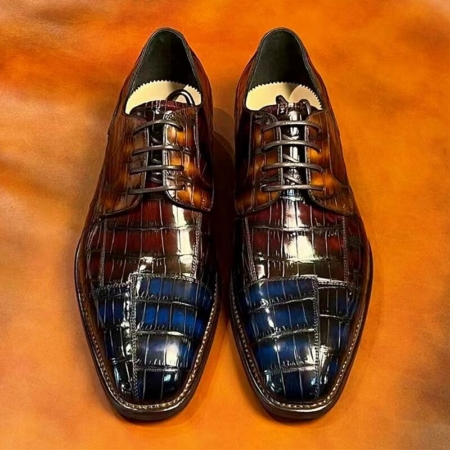 Men's Premium Genuine Alligator Leather Lace-up Shoes