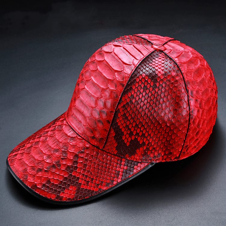 Python Skin Baseball Cap-Red