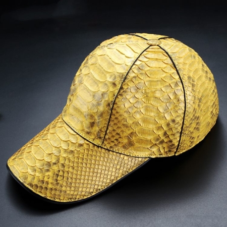 Python Skin Baseball Cap-Yellow