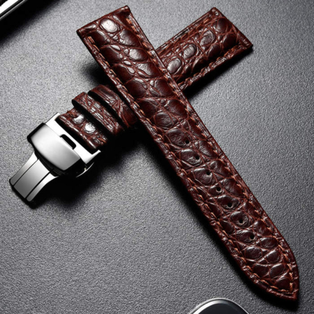 Alligator Leather Bands Straps for iWatch - Brown