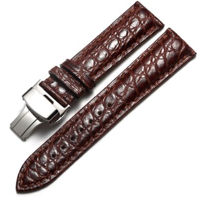 Alligator Leather Bands Straps for iWatch - Brown color with Silver Adapter