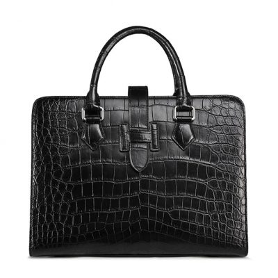 Alligator Leather Briefcase Laptop Business Messenger Bag