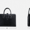 Alligator Leather Briefcase Laptop Business Messenger Bag for Men-Size