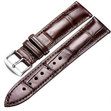 Apple Watch Alligator Leather Band Brown with Silver Adapter