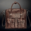 Casual Alligator Leather Crossbody Shoulder Messenger Bag Handbag-Brown-Front