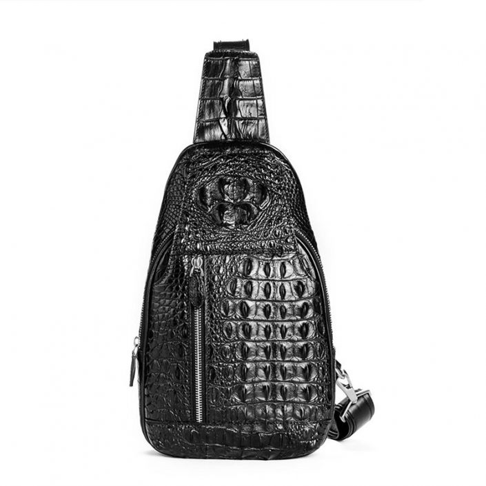 QAZWSXE Crocodile Genuine Leather Sling Bag Backpack QAZWSXE Crocodile Genuine Leather Sling Bag Backpack