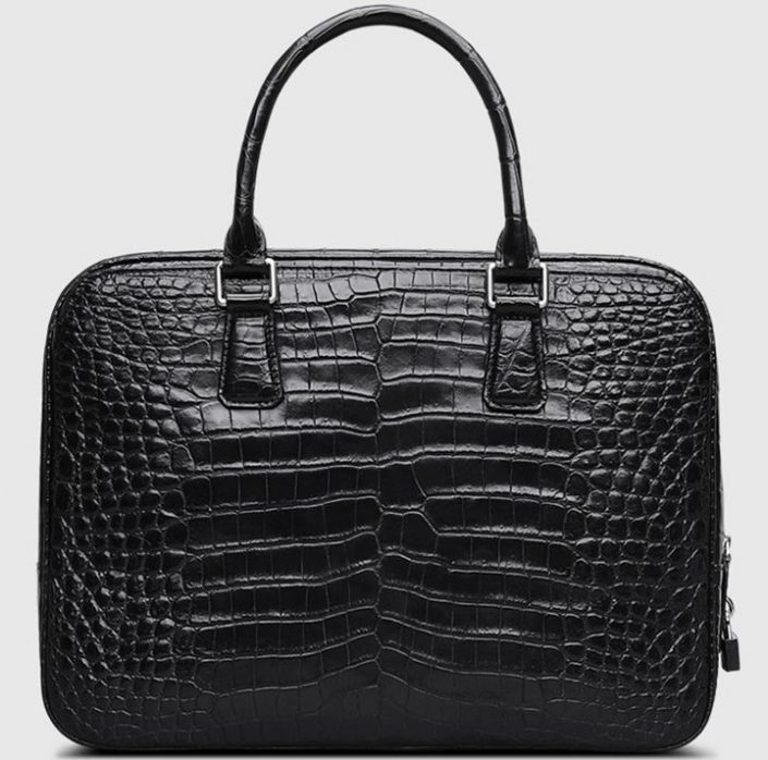 Classic Alligator Leather Briefcase Business Work Bag