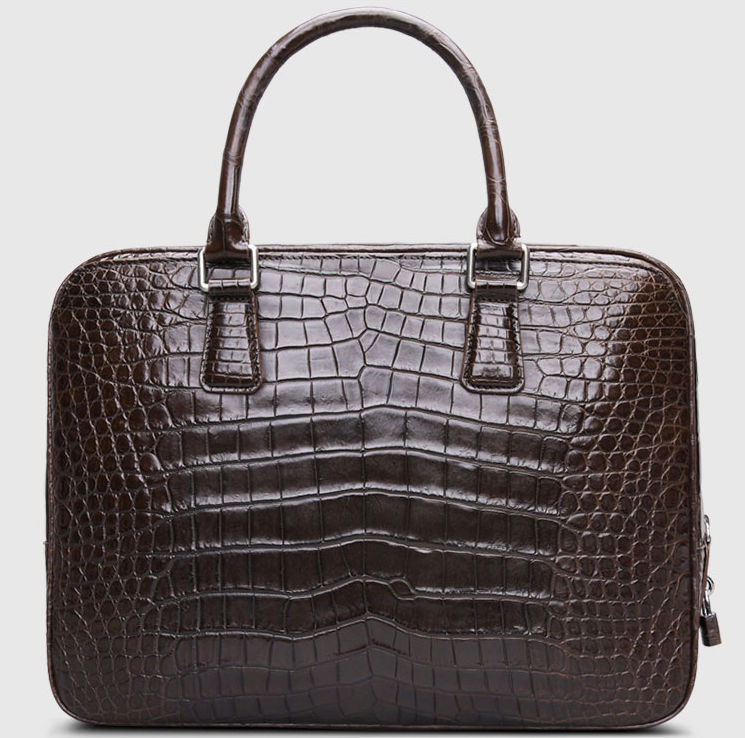 Classic Alligator Leather Briefcase Business Work Bag