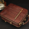 Crocodile Leather Shoulder Bag Messenger Briefcase CrossBody Handbag-2