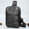 Crocodile Sling Bag, Alligator Sling Bag-Black