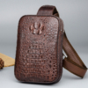 Crocodile Sling Bag, Alligator Sling Bag-Brown-Front