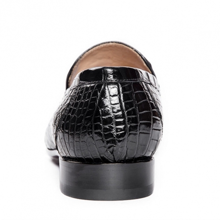 Genuine Alligator Skin Slip-on Loafer Dress Shoes for Men-Heel