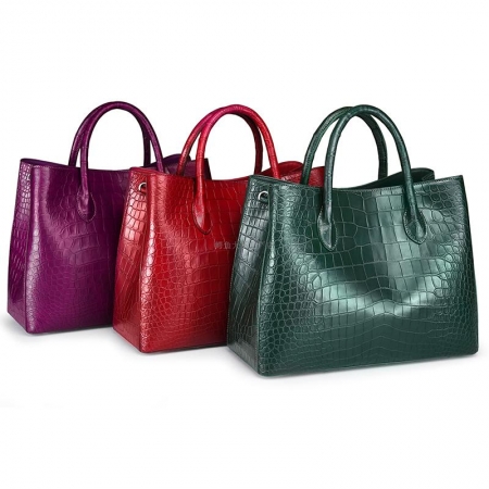 Women's Alligator Leather Handbag Tote Shoulder Bag Crossbody Purse-Display