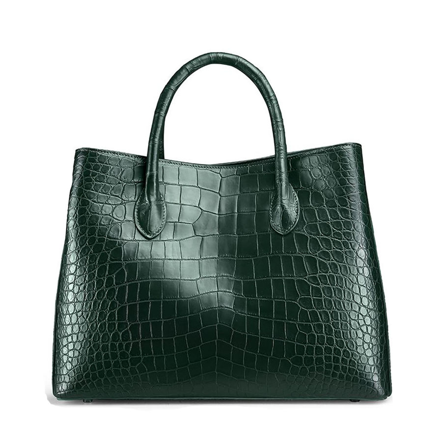 Satchel Bag Women’s Vegan Leather Crocodile-Embossed Pattern with Top Handle Large Shoulder Bags Handbags
