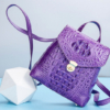Women’s Casual Crocodile Leather Backpack Daypack for Ladies-Purse-Display