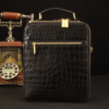 Alligator Leather Crossbody Single-Shoulder Briefcase Messenger Handbag-Back