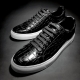 Alligator Leather Lace-Up Sneakers for Men